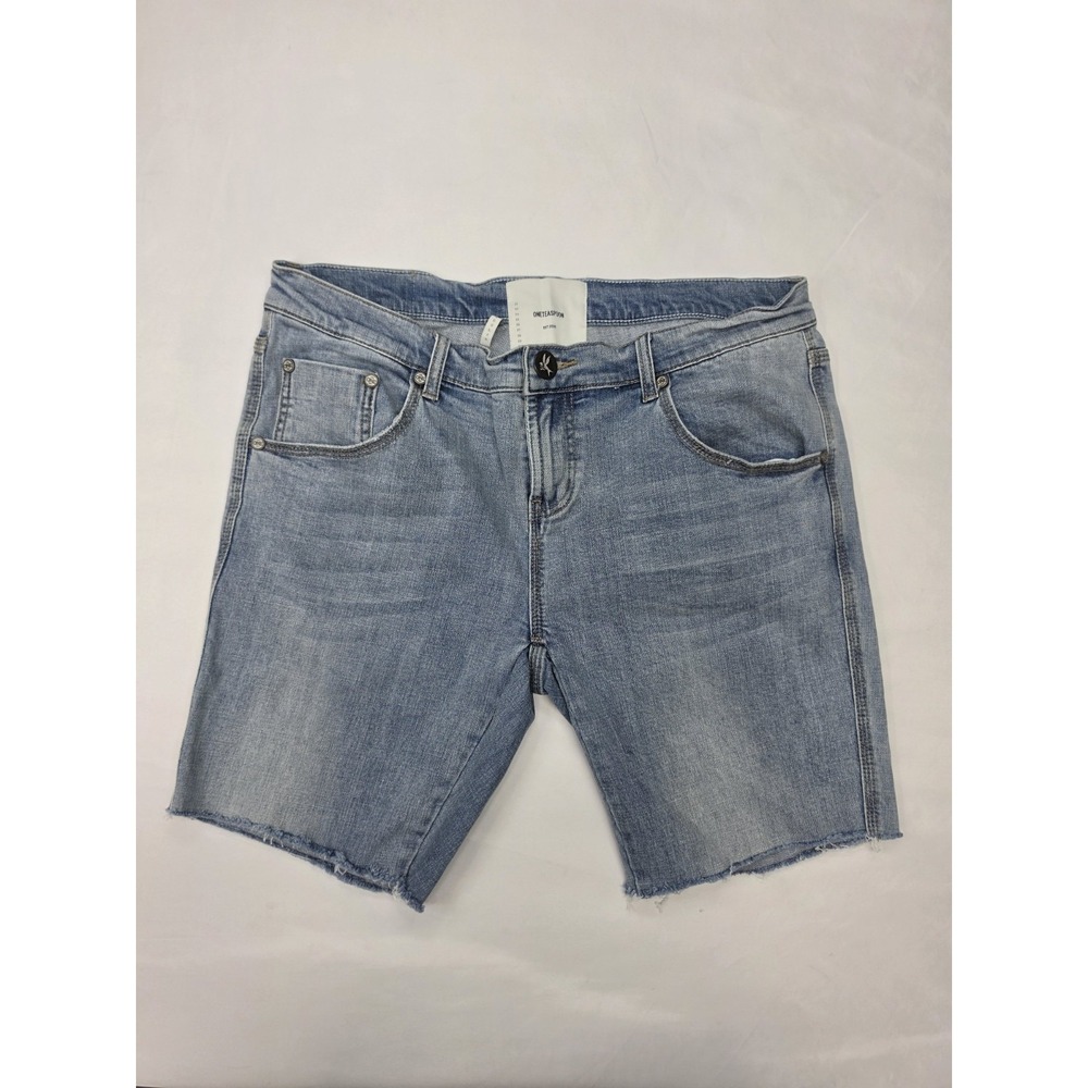 One Teaspoon Cut Off Truckers Denim Shorts Bermuda Womens Sz 31 Distressed 3353